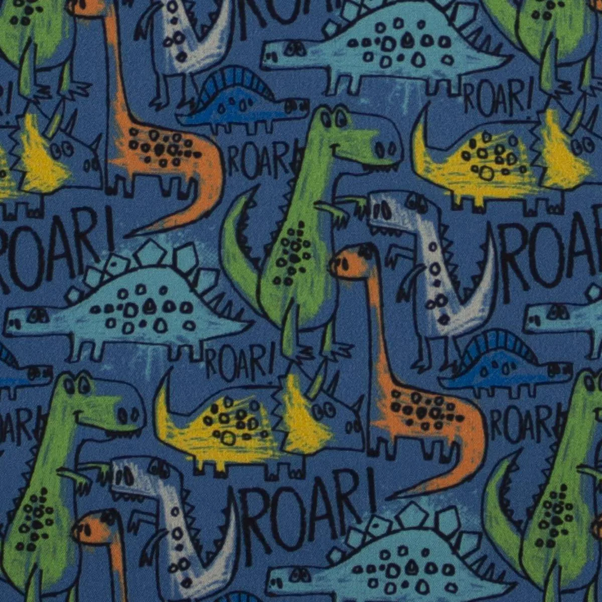 Tejido Softshell (3 capas)  Dinosaurios  Designed by Poppy  Azul