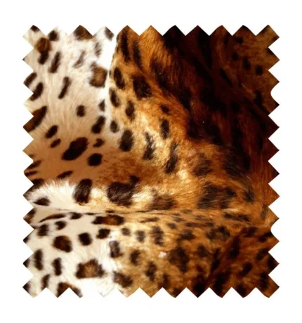 Tela pelo mutón con estampado imitación a piel de guepardo