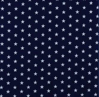 Tela de popelín estampado Petit stars azul marino