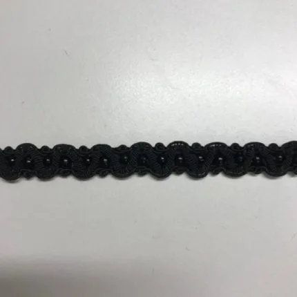 Ribete de pasamanería [ 10 mm ] – negro