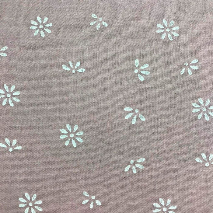 Doble gauze estampado margaritas rosa