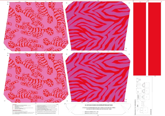 Kit bolsa [tote bag] REVERSIBLE modelo TIGRE - Imagen 2