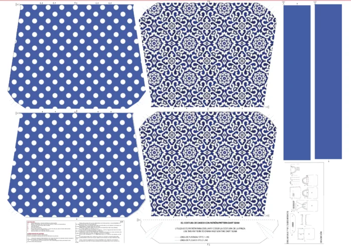 Kit bolsa [tote bag] REVERSIBLE modelo AZULEJO - Imagen 2