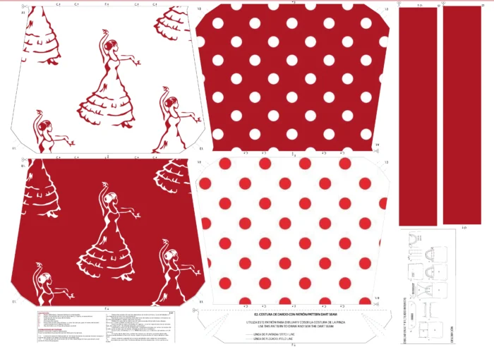 Kit bolsa [tote bag] REVERSIBLE modelo BAILAORA - Imagen 2