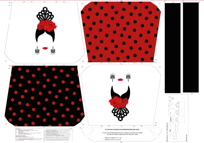 Kit bolsa [tote bag] REVERSIBLE modelo PEINETA - Imagen 2