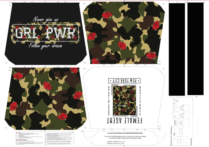 Kit bolsa [tote bag] REVERSIBLE modelo MILITAR - Imagen 2