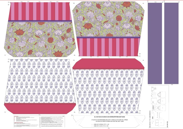 Kit bolsa [tote bag] REVERSIBLE modelo PISTACHO - Imagen 2