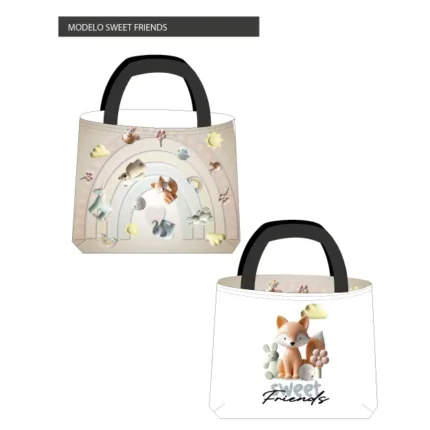 Kit bolsa [tote bag] REVERSIBLE modelo SWEET FRIENDS