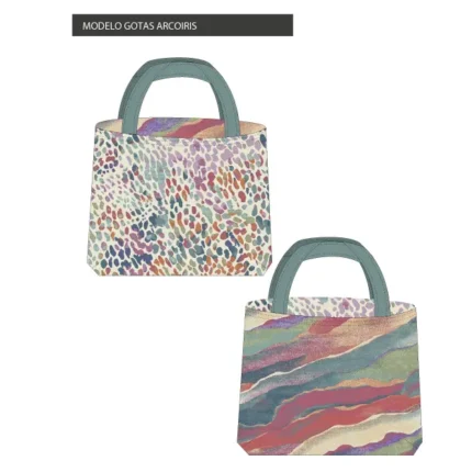 Kit bolsa [tote bag] REVERSIBLE modelo ARCOIRIS