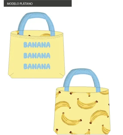 Kit bolsa [tote bag] REVERSIBLE modelo PLATANO