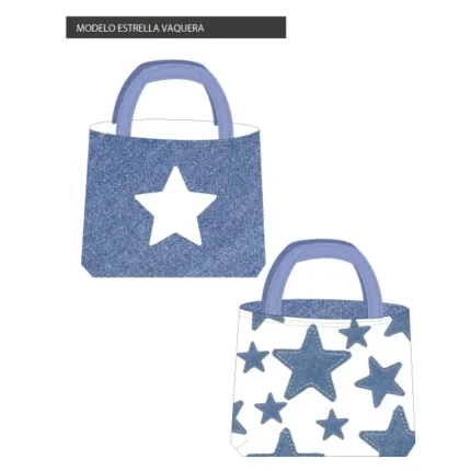 Kit bolsa [tote bag] REVERSIBLE modelo ESTRELLA