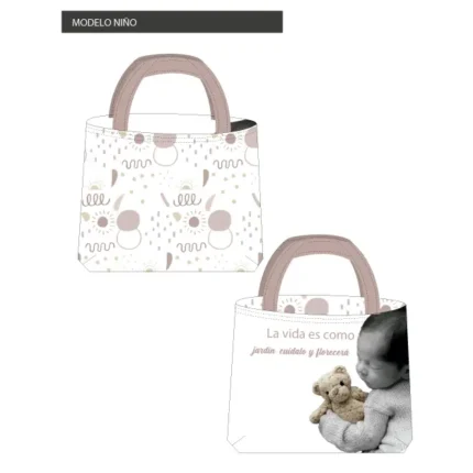 Kit bolsa [tote bag] REVERSIBLE modelo NIÑO