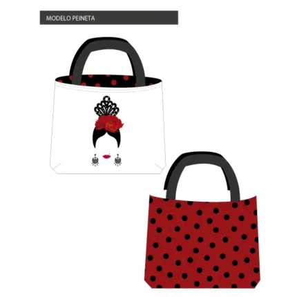 Kit bolsa [tote bag] REVERSIBLE modelo PEINETA
