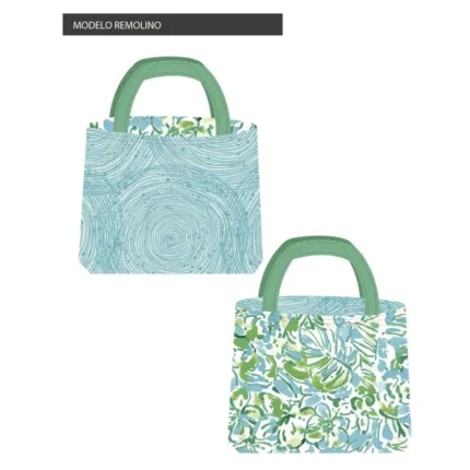 Kit bolsa [tote bag] REVERSIBLE modelo REMOLINO