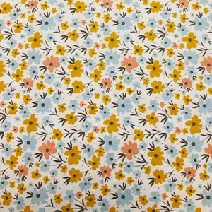 Tela Popelin Estampado Multiflores 100% Algodón