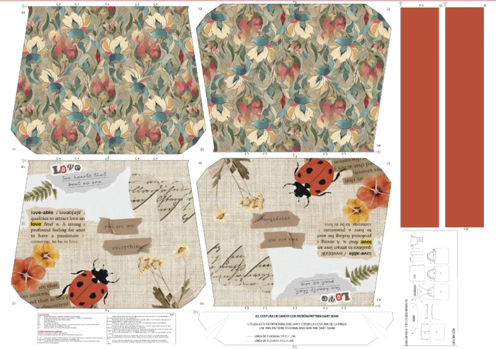 Kit bolsa [tote bag] REVERSIBLE modelo MARIQUITA - Imagen 2